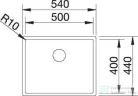 Blanco CLARON 500-U rozsdamentes acél mosogató medence alulról való beépítéshez, Dark Steel 527834