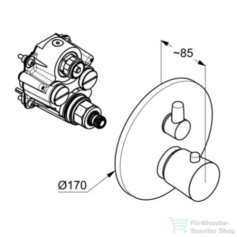 Kludi Balance falsík alatti termosztátos kád/zuhanycsap Black 528308775
