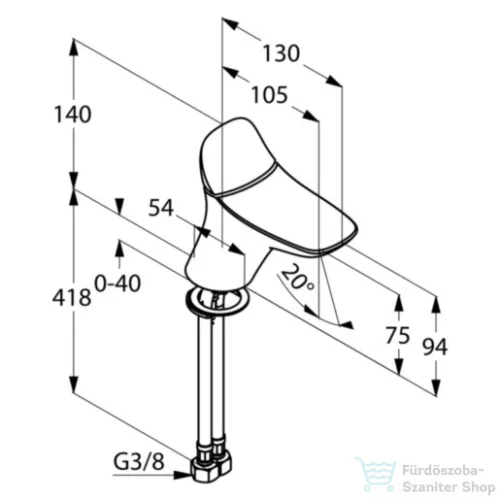 Kludi AMBA egykaros mosdó csaptelep NA15, leeresztő nélkül, króm 530280575