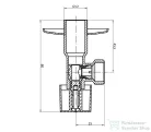 AQUALINE sarokszelep anya nélkül, 3/8"x1/2", króm 5306