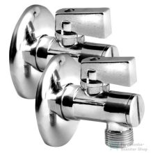   AQUALINE sarokszelep, szűrővel, anya nélkül, 3/8"x1/2", króm 5312