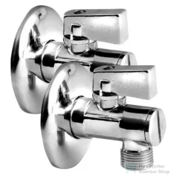   AQUALINE sarokszelep, szűrővel, anya nélkül, 3/8"x1/2", króm 5312