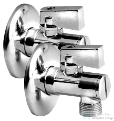 AQUALINE sarokszelep, szűrővel, anya nélkül, 3/8"x1/2", króm 5312