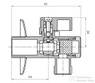 AQUALINE sarokszelep, szűrővel, anya nélkül, 3/8"x1/2", króm 5312