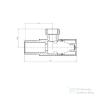 AQUALINE sarokszelep, 1/2"x3/8", matt fekete (5318B)