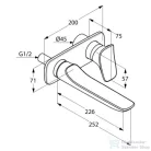 Kludi Amba falsík alatti,  kétlyukas, fali, egykaros mosdócsap króm, leersztő nélkül 532450575