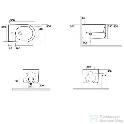 Sapho KERASAN NOLITA fali bidé, 35x33x55cm (532501)