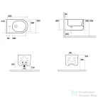 Sapho KERASAN NOLITA fali bidé, 35x33x55cm, matt fekete (532531)