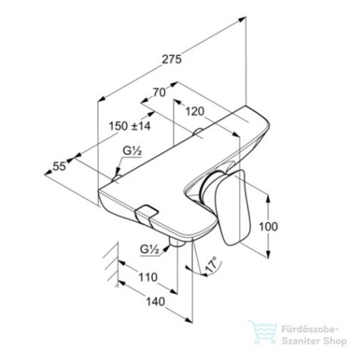 Kludi AMBA kádtöltő- és zuhanycsap, króm 534450575