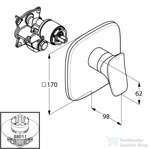 Kludi Amba falsík alatti zuhanycsap 536550575
