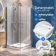 Kolpa San Eco Quat TKK 80×80, ezüst zuhanykabin + Trin előlapos zuhanytálca + szifon csomag