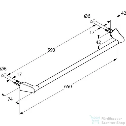 Kludi AMBA 65 cm-es törölközőtartó,króm 5398005