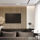 Sapho DELUXE akusztikus falpanel 2400x520x18mm, tölgy/fekete 54-240-11-86-12