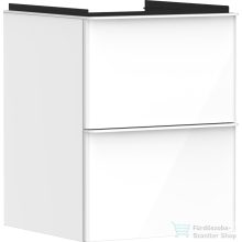   Hansgrohe XELU Q 48x49,5 cm-es 2 fiókos fali szekrény matt fehér fogantyúval,fényes fehér 54019700