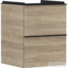   Hansgrohe XELU Q 48x49,5 cm-es 2 fiókos fali szekrény matt fekete fogantyúval,természetes tölgy 54021670