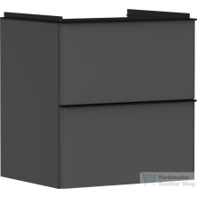   Hansgrohe XELU Q 58x49,5 cm-es 2 fiókos fali szekrény matt fekete fogantyúval,matt gyémántszürke 54024670