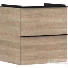   Hansgrohe XELU Q 58x49,5 cm-es 2 fiókos fali szekrény matt fekete fogantyúval,természetes tölgy 54025670