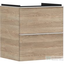   Hansgrohe XELU Q 58x49,5 cm-es 2 fiókos fali szekrény matt fehér fogantyúval,természetes tölgy 54025700