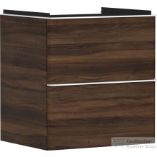   Hansgrohe XELU Q 58x49,5 cm-es 2 fiókos fali szekrény matt fehér fogantyúval,sötét dió 54026700