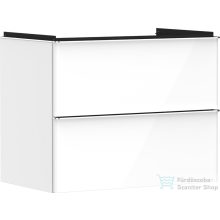   Hansgrohe XELU Q 78x47,5 cm-es 2 fiókos fali szekrény króm fogantyúval,fényes fehér 54027000