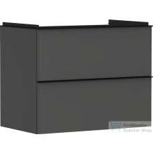   Hansgrohe XELU Q 78x47,5 cm-es 2 fiókos fali szekrény matt fekete fogantyúval,matt gyémántszürke 54028670