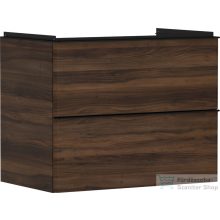   Hansgrohe XELU Q 78x47,5 cm-es 2 fiókos fali szekrény matt fekete fogantyúval,sötét dió 54030670