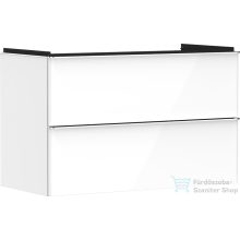   Hansgrohe XELU Q 98x49,5 cm-es 2 fiókos fali szekrény króm fogantyúval,fényes fehér 54031000