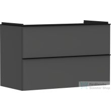   Hansgrohe XELU Q 98x49,5 cm-es 2 fiókos fali szekrény matt fekete fogantyúval,matt gyémántszürke 54032670