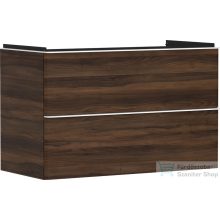   Hansgrohe XELU Q 98x49,5 cm-es 2 fiókos fali szekrény matt fehér fogantyúval,sötét dió 54034700