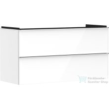   Hansgrohe XELU Q 118x49,5 cm-es 2 fiókos fali szekrény króm fogantyúval,fényes fehér 54035000