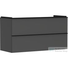   Hansgrohe XELU Q 118x49,5 cm-es 2 fiókos fali szekrény matt fekete fogantyúval,matt gyémántszürke 54036670