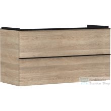   Hansgrohe XELU Q 118x49,5 cm-es 2 fiókos fali szekrény matt fekete fogantyúval,természetes tölgy 54037670