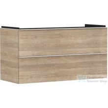   Hansgrohe XELU Q 118x49,5 cm-es 2 fiókos fali szekrény matt fehér fogantyúval,természetes tölgy 54037700