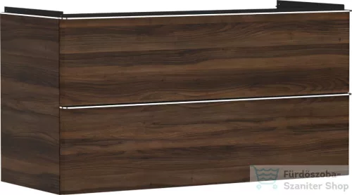 Hansgrohe XELU Q 118x49,5 cm-es 2 fiókos fali szekrény króm fogantyúval,sötét dió 54038000
