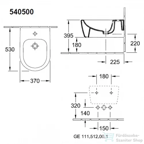 Villeroy & Boch Avento fali bidet 5405 00 01 ( 54050001 )