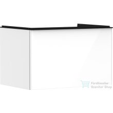   Hansgrohe XELU Q 78x57 cm-es 1 fiókos fali szekrény pulthoz,matt fekete fogantyúval,fényes fehér 54054670