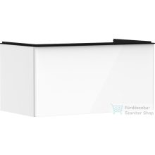   Hansgrohe XELU Q 98x57 cm-es 1 fiókos fali szekrény mosdópulthoz,matt fekete fogantyúval,fényes fehér 54058670