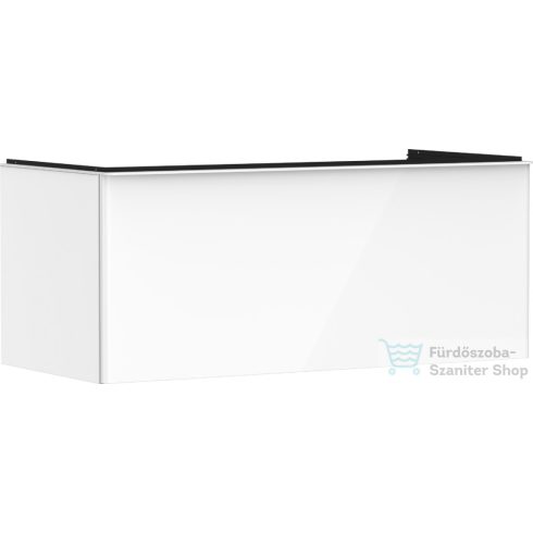 Hansgrohe XELU Q 118x57 cm-es 1 fiókos fali szekrény mosdópulthoz,matt fehér fogantyúval,fényes fehér 54062700