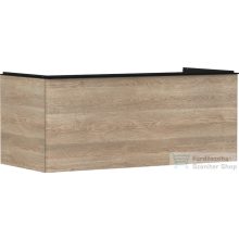   Hansgrohe XELU Q 118x57 cm-es 1 fiókos fali szekrény mosdópulthoz,matt fekete fogantyúval,természetes tölgy 54064670