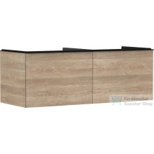   Hansgrohe XELU Q 136x57 cm-es 2 fiókos fali szekrény pulthoz,matt fekete fogantyúval,természetes tölgy 54068670