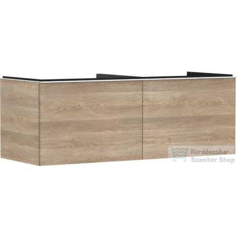 Hansgrohe XELU Q 136x57 cm-es 2 fiókos fali szekrény pulthoz,matt fehér fogantyúval,természetes tölgy 54068700