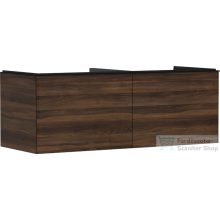   Hansgrohe XELU Q 136x57 cm-es 2 fiókos fali szekrény pulthoz,matt fekete fogantyúval,sötét dió 54069670