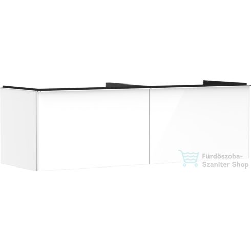 Hansgrohe XELU Q 156x57 cm-es 2 fiókos fali szekrény pulthoz,króm fogantyúval,fényes fehér 54070000