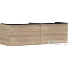   Hansgrohe XELU Q 156x57 cm-es 2 fiókos fali szekrény pulthoz,matt fekete fogantyúval,természetes tölgy 54072670