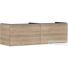   Hansgrohe XELU Q 156x57 cm-es 2 fiókos fali szekrény pulthoz,matt fehér fogantyúval,természetes tölgy 54072700