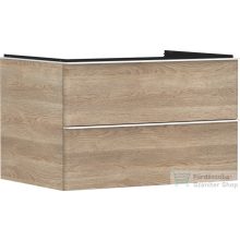   Hansgrohe XELU Q 78x57 cm-es 2 fiókos fali szekrény pulthoz,matt fehér fogantyúval,természetes tölgy 54076700