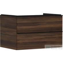   Hansgrohe XELU Q 78x57 cm-es 2 fiókos fali szekrény pulthoz,matt fekete fogantyúval,sötét dió 54077670