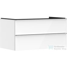   Hansgrohe XELU Q 98x57 cm-es 2 fiókos fali szekrény pulthoz,króm fogantyúval,fényes fehér 54078000