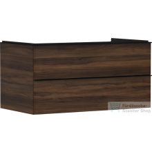   Hansgrohe XELU Q 98x57 cm-es 2 fiókos fali szekrény pulthoz,matt fekete fogantyúval,sötét dió 54081670