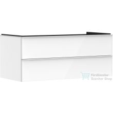   Hansgrohe XELU Q 118x57 cm-es 2 fiókos fali szekrény pulthoz,matt fehér fogantyúval,fényes fehér 54082700